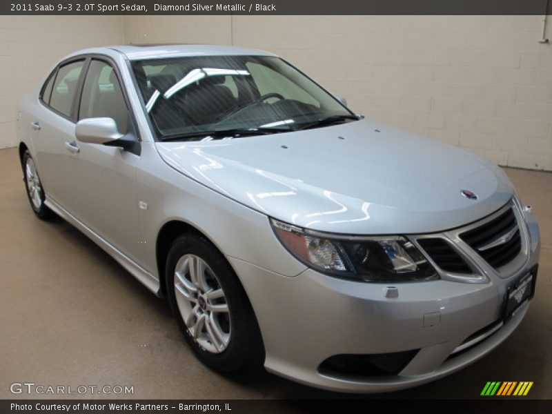 Diamond Silver Metallic / Black 2011 Saab 9-3 2.0T Sport Sedan