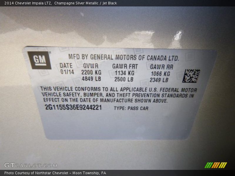 Champagne Silver Metallic / Jet Black 2014 Chevrolet Impala LTZ