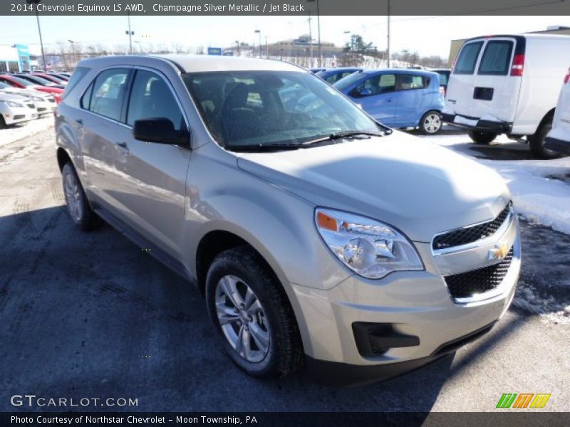 Champagne Silver Metallic / Jet Black 2014 Chevrolet Equinox LS AWD