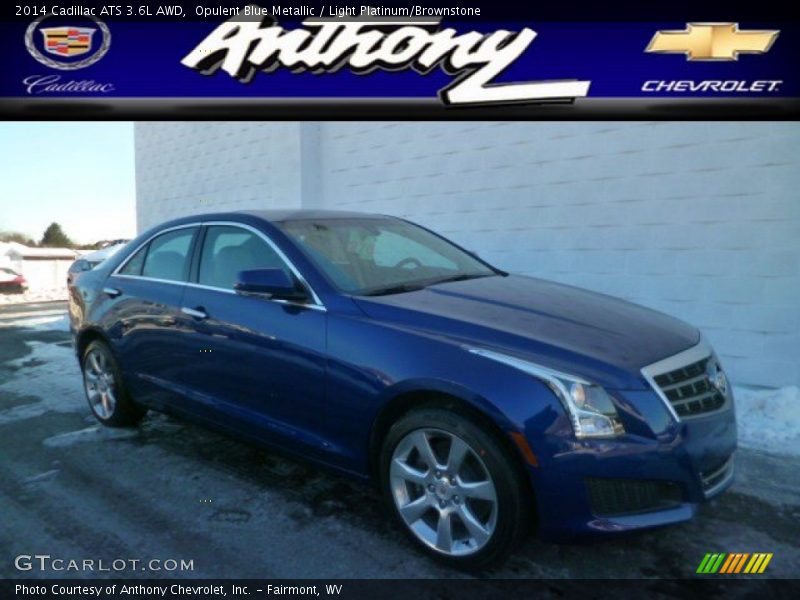 Opulent Blue Metallic / Light Platinum/Brownstone 2014 Cadillac ATS 3.6L AWD
