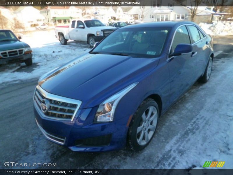 Opulent Blue Metallic / Light Platinum/Brownstone 2014 Cadillac ATS 3.6L AWD