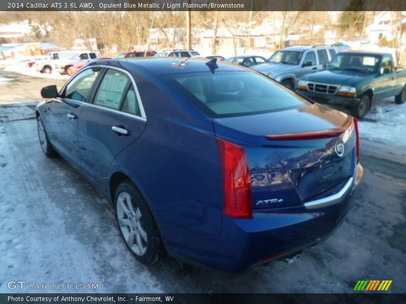 Opulent Blue Metallic / Light Platinum/Brownstone 2014 Cadillac ATS 3.6L AWD