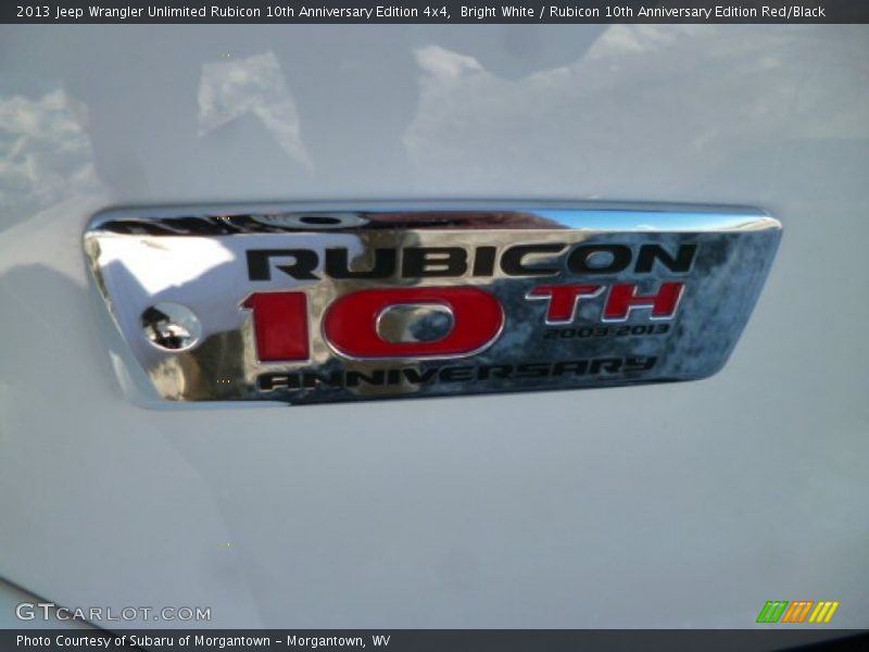 Bright White / Rubicon 10th Anniversary Edition Red/Black 2013 Jeep Wrangler Unlimited Rubicon 10th Anniversary Edition 4x4
