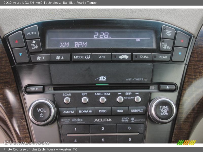 Bali Blue Pearl / Taupe 2012 Acura MDX SH-AWD Technology