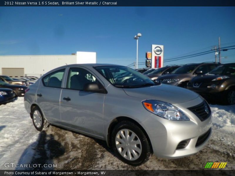 Brilliant Silver Metallic / Charcoal 2012 Nissan Versa 1.6 S Sedan