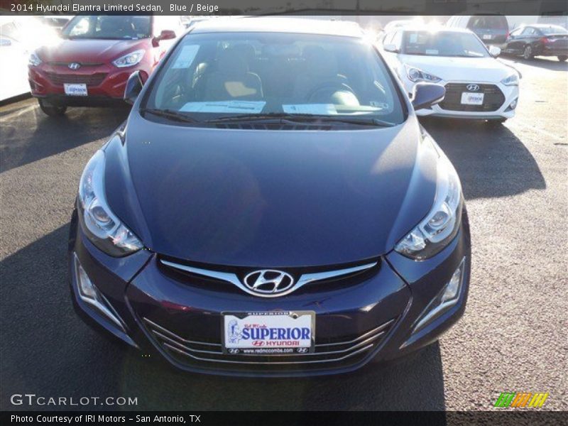 Blue / Beige 2014 Hyundai Elantra Limited Sedan