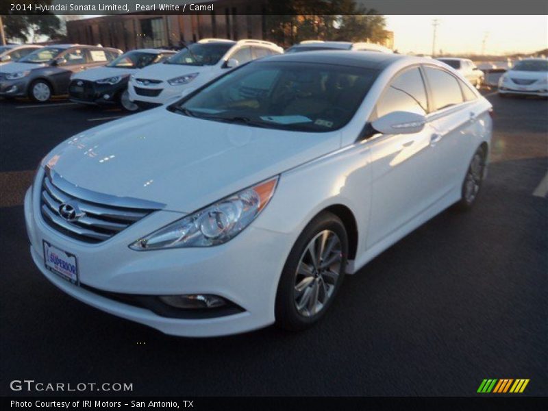 Pearl White / Camel 2014 Hyundai Sonata Limited