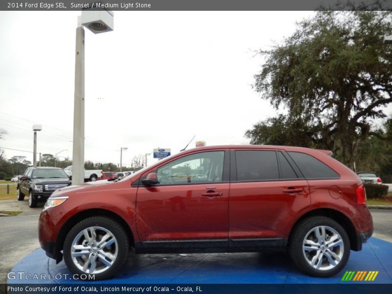 Sunset / Medium Light Stone 2014 Ford Edge SEL