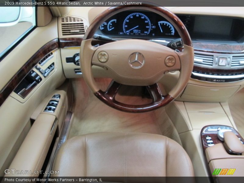 Arctic White / Savanna/Cashmere 2009 Mercedes-Benz S 550 4Matic Sedan