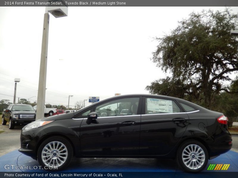 Tuxedo Black / Medium Light Stone 2014 Ford Fiesta Titanium Sedan
