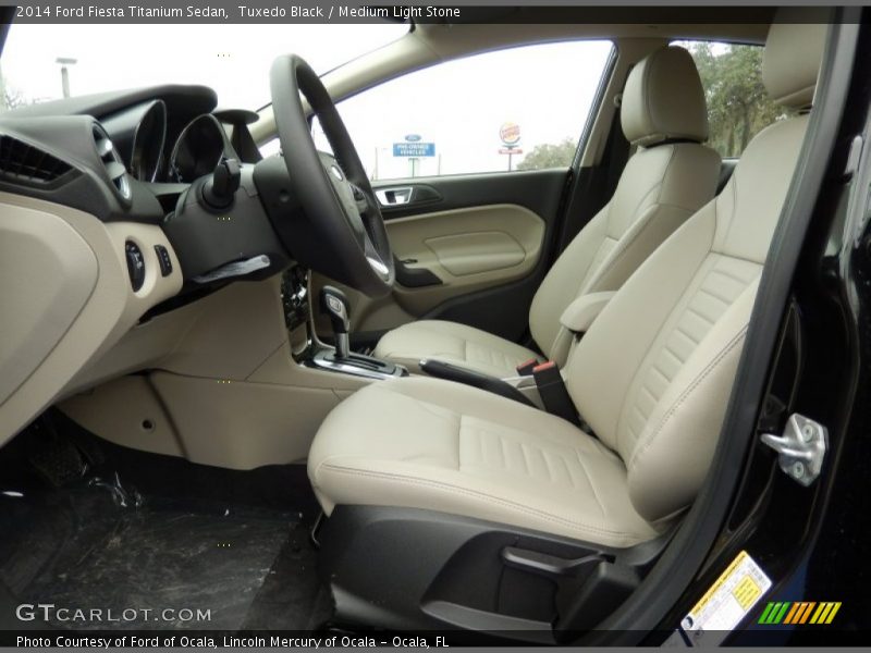 Tuxedo Black / Medium Light Stone 2014 Ford Fiesta Titanium Sedan
