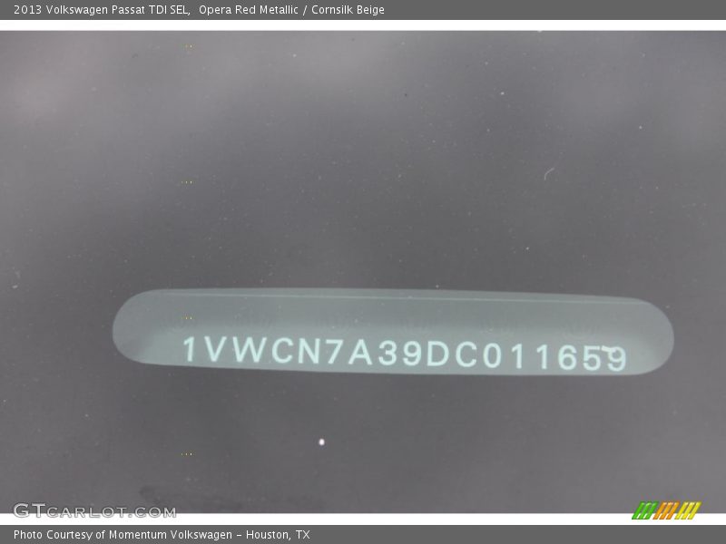 Opera Red Metallic / Cornsilk Beige 2013 Volkswagen Passat TDI SEL