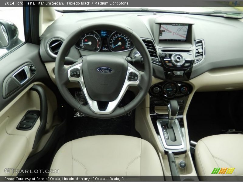 Tuxedo Black / Medium Light Stone 2014 Ford Fiesta Titanium Sedan