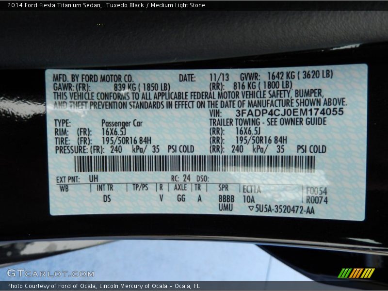 Tuxedo Black / Medium Light Stone 2014 Ford Fiesta Titanium Sedan