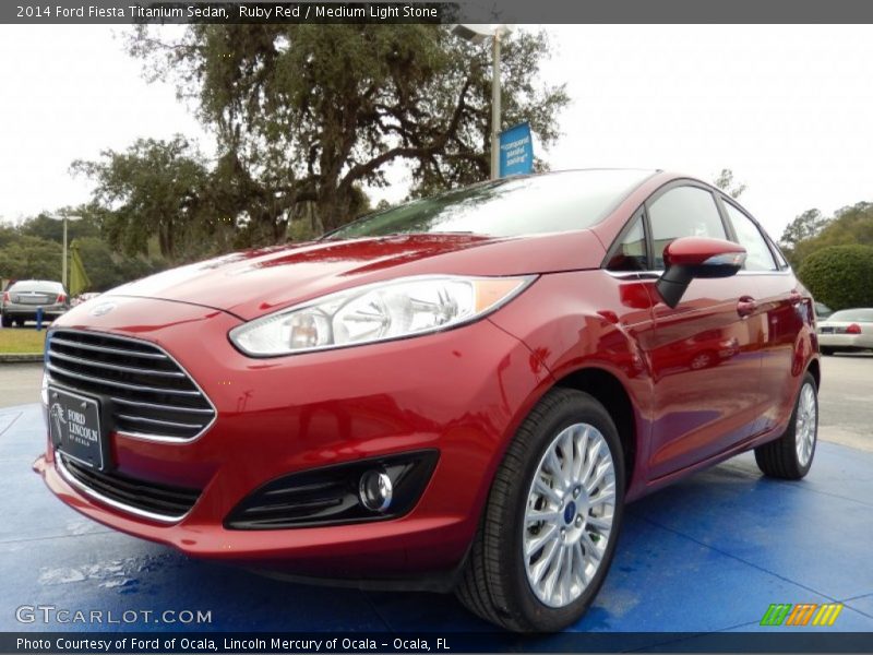 Ruby Red / Medium Light Stone 2014 Ford Fiesta Titanium Sedan