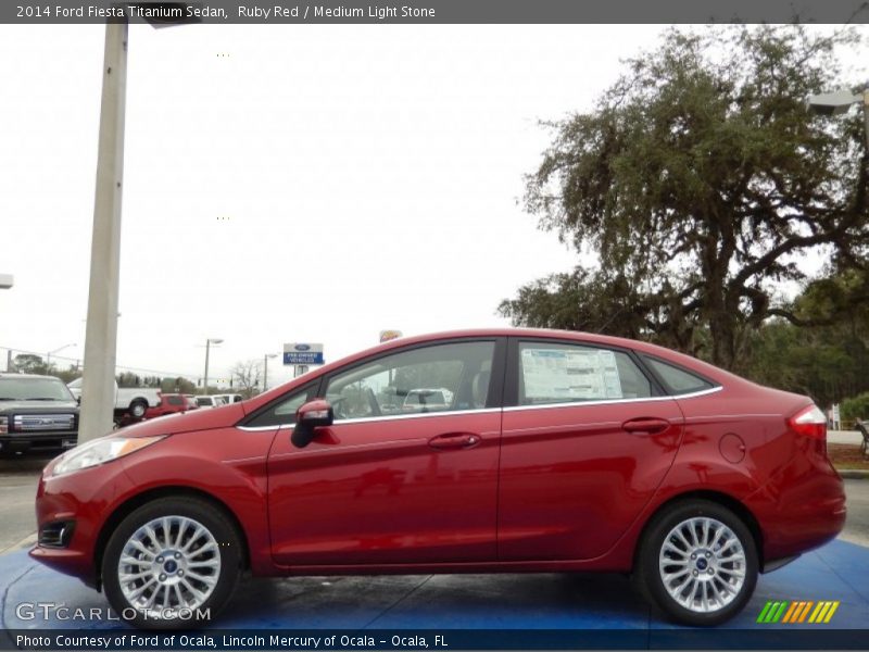 Ruby Red / Medium Light Stone 2014 Ford Fiesta Titanium Sedan