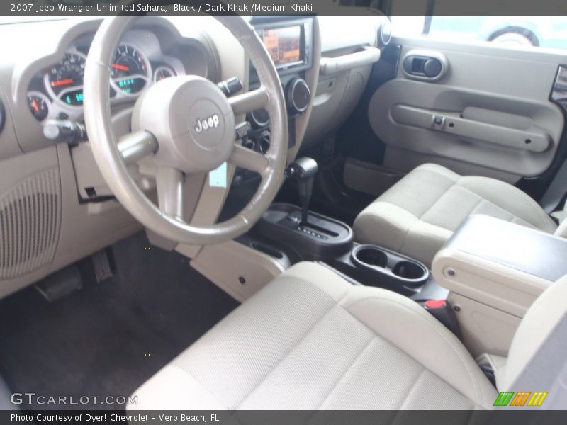 Black / Dark Khaki/Medium Khaki 2007 Jeep Wrangler Unlimited Sahara