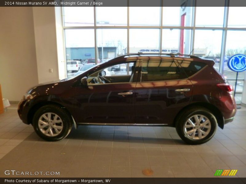 Midnight Garnet / Beige 2014 Nissan Murano SV AWD