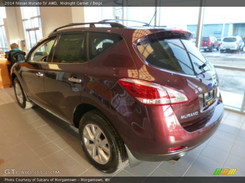 Midnight Garnet / Beige 2014 Nissan Murano SV AWD