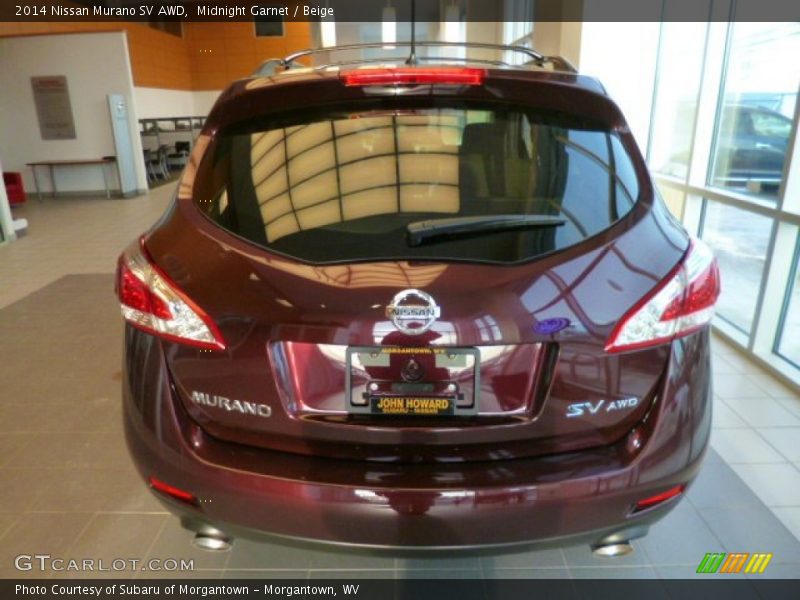 Midnight Garnet / Beige 2014 Nissan Murano SV AWD
