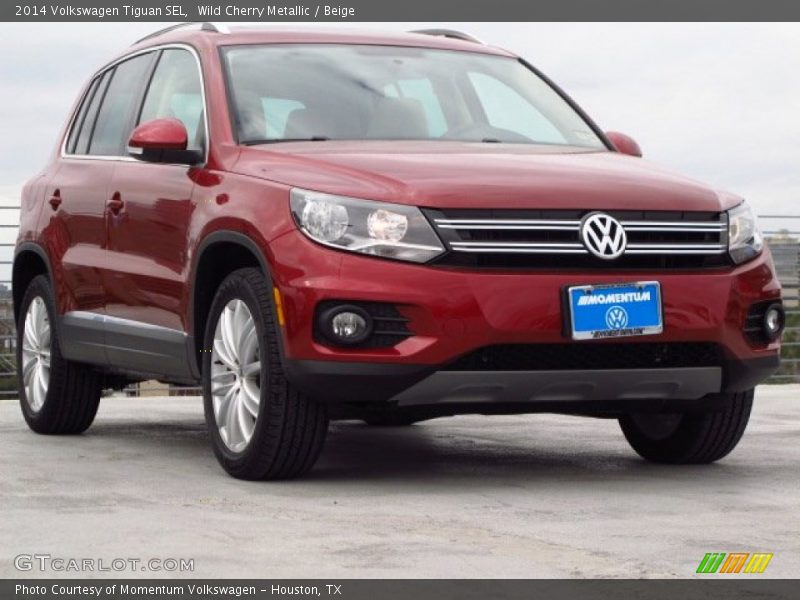Wild Cherry Metallic / Beige 2014 Volkswagen Tiguan SEL