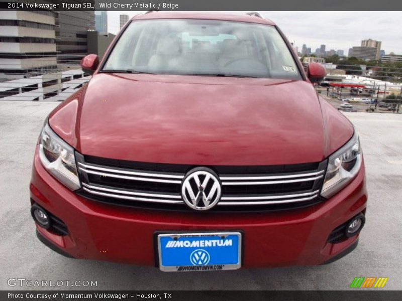 Wild Cherry Metallic / Beige 2014 Volkswagen Tiguan SEL