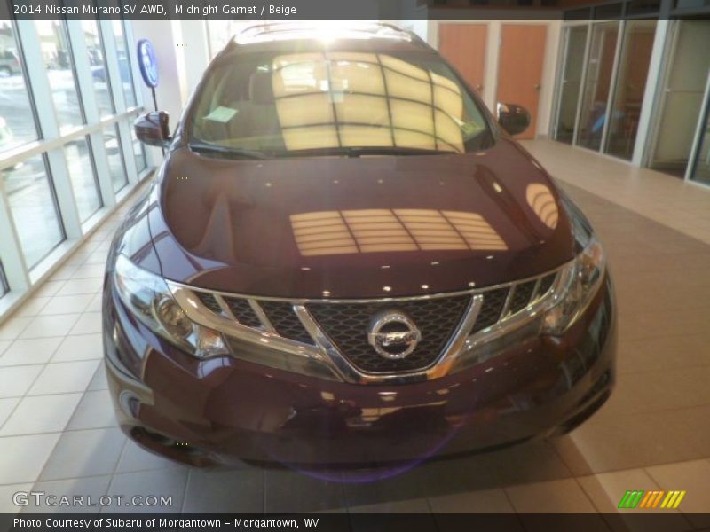 Midnight Garnet / Beige 2014 Nissan Murano SV AWD