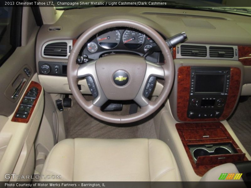 Champagne Silver Metallic / Light Cashmere/Dark Cashmere 2013 Chevrolet Tahoe LTZ