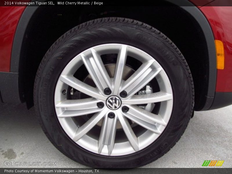 Wild Cherry Metallic / Beige 2014 Volkswagen Tiguan SEL