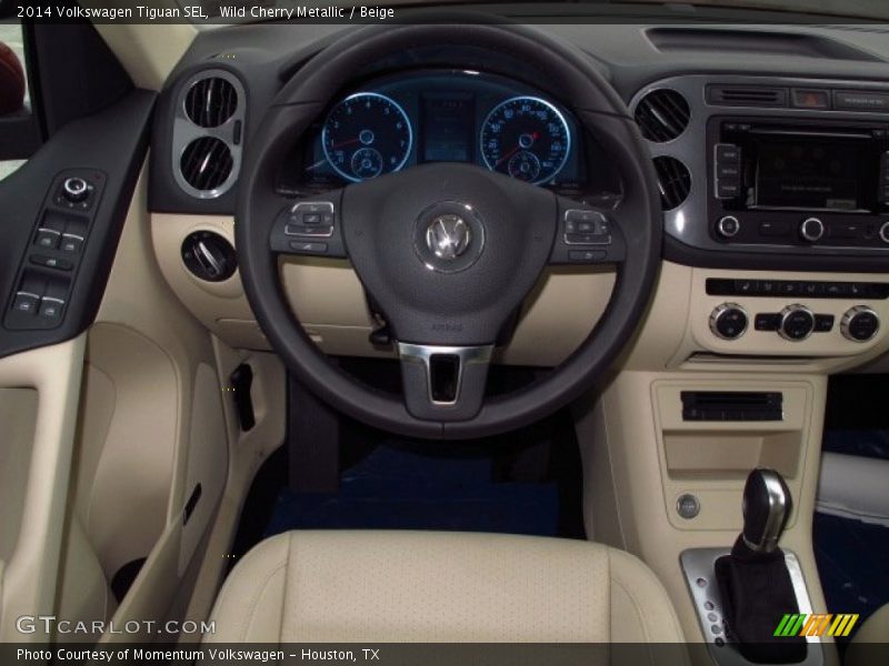 Wild Cherry Metallic / Beige 2014 Volkswagen Tiguan SEL