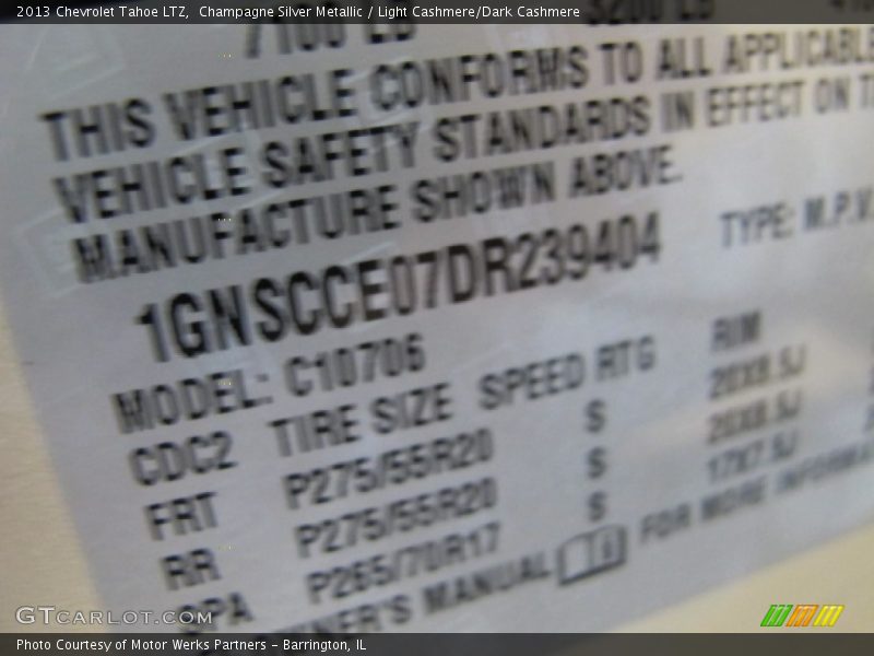 Champagne Silver Metallic / Light Cashmere/Dark Cashmere 2013 Chevrolet Tahoe LTZ