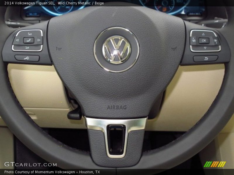 Wild Cherry Metallic / Beige 2014 Volkswagen Tiguan SEL