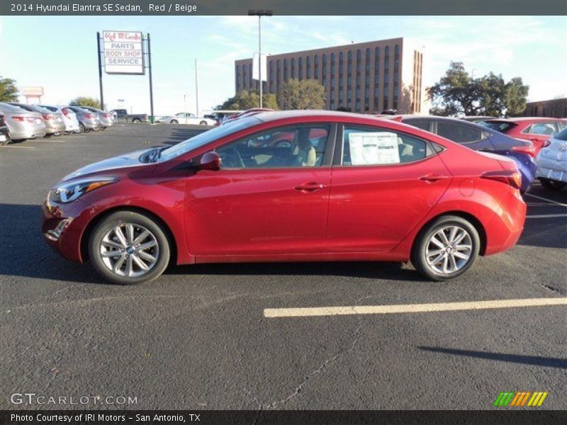 Red / Beige 2014 Hyundai Elantra SE Sedan