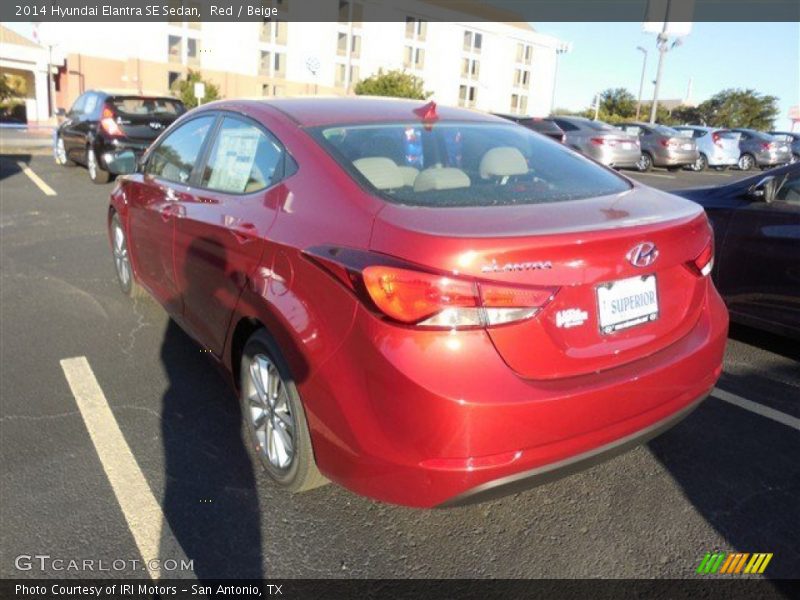 Red / Beige 2014 Hyundai Elantra SE Sedan