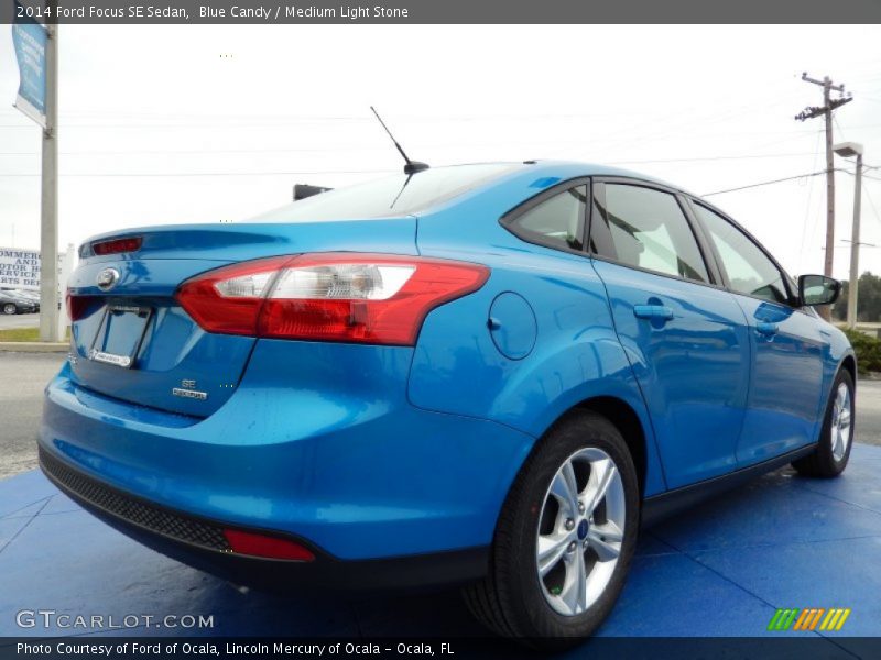 Blue Candy / Medium Light Stone 2014 Ford Focus SE Sedan