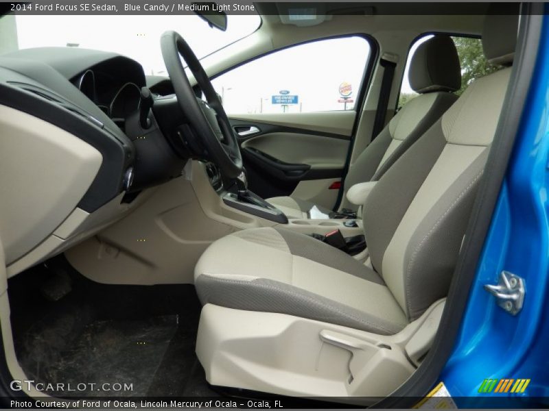 Blue Candy / Medium Light Stone 2014 Ford Focus SE Sedan