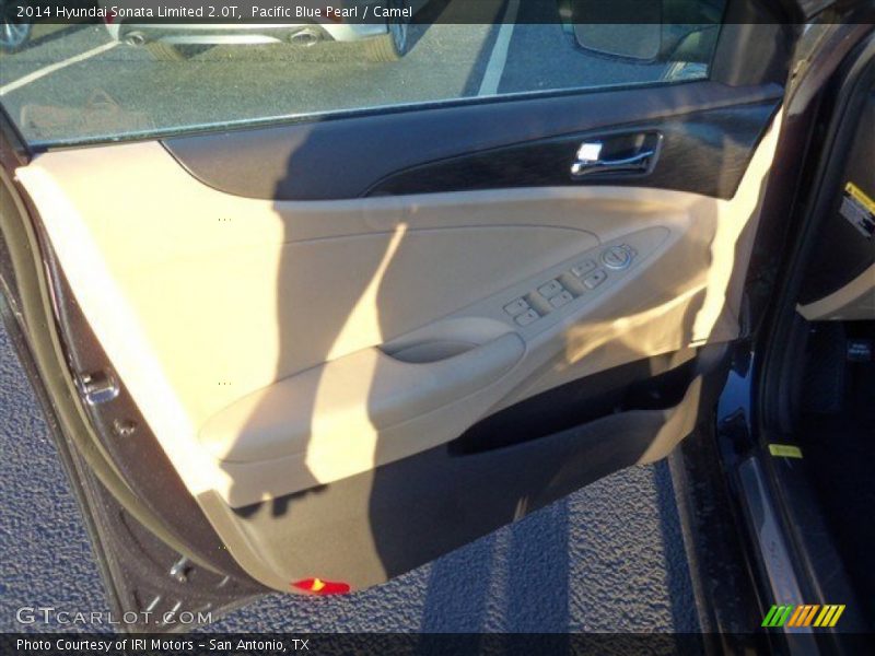 Pacific Blue Pearl / Camel 2014 Hyundai Sonata Limited 2.0T