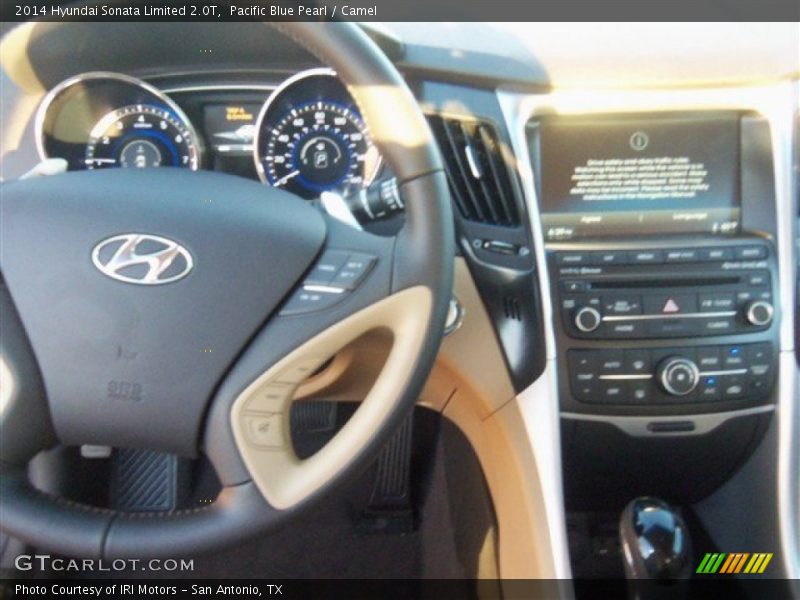 Pacific Blue Pearl / Camel 2014 Hyundai Sonata Limited 2.0T