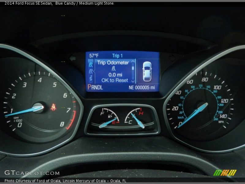 Blue Candy / Medium Light Stone 2014 Ford Focus SE Sedan