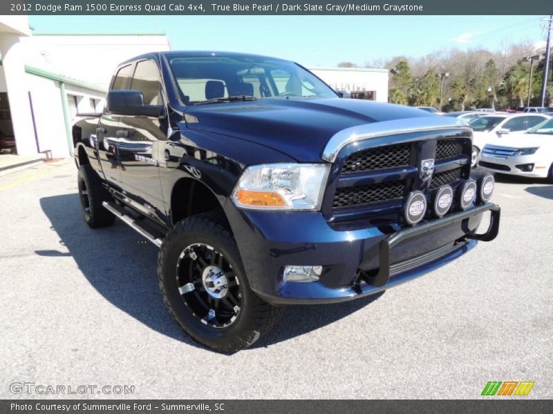 True Blue Pearl / Dark Slate Gray/Medium Graystone 2012 Dodge Ram 1500 Express Quad Cab 4x4