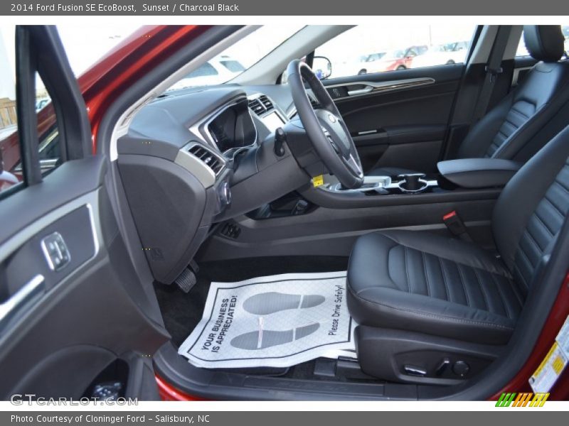 Sunset / Charcoal Black 2014 Ford Fusion SE EcoBoost