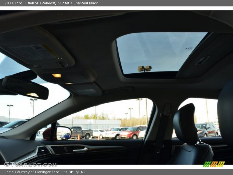 Sunset / Charcoal Black 2014 Ford Fusion SE EcoBoost