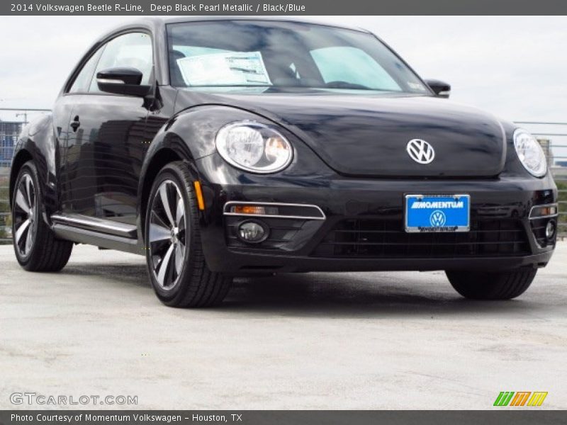 Deep Black Pearl Metallic / Black/Blue 2014 Volkswagen Beetle R-Line