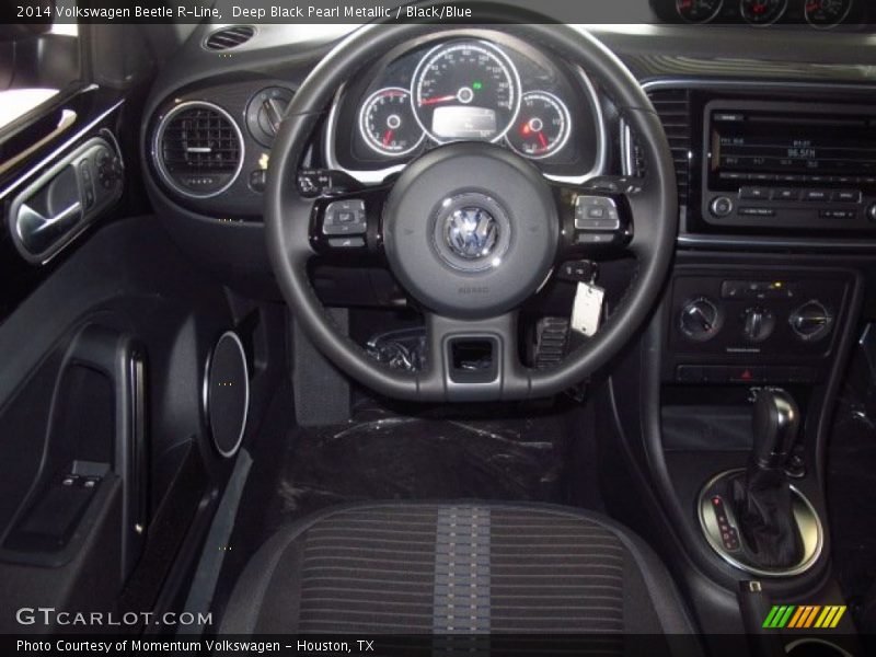 Deep Black Pearl Metallic / Black/Blue 2014 Volkswagen Beetle R-Line