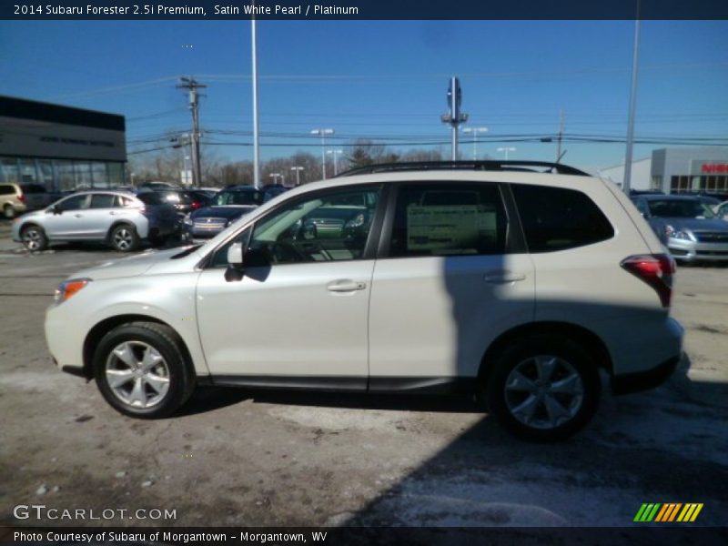 Satin White Pearl / Platinum 2014 Subaru Forester 2.5i Premium