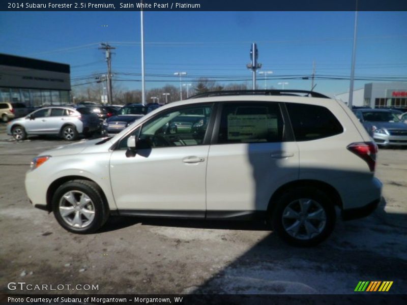 Satin White Pearl / Platinum 2014 Subaru Forester 2.5i Premium