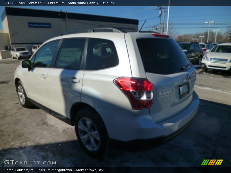 Satin White Pearl / Platinum 2014 Subaru Forester 2.5i Premium