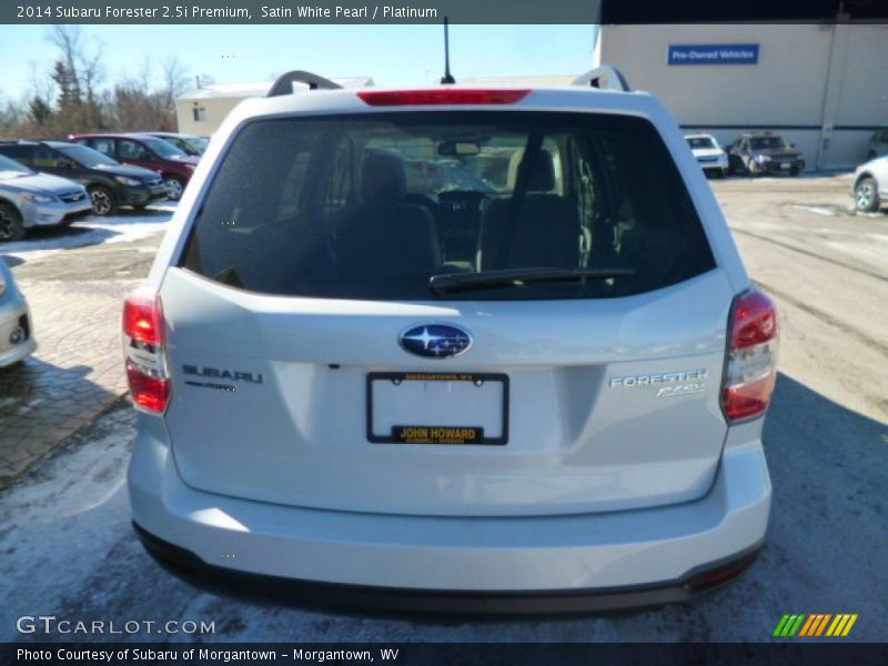 Satin White Pearl / Platinum 2014 Subaru Forester 2.5i Premium