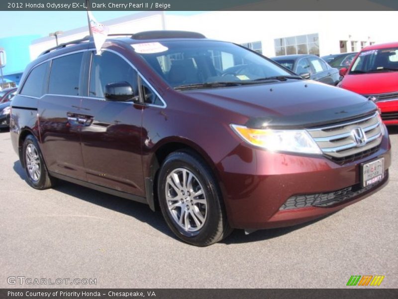 Dark Cherry Pearl II / Beige 2012 Honda Odyssey EX-L