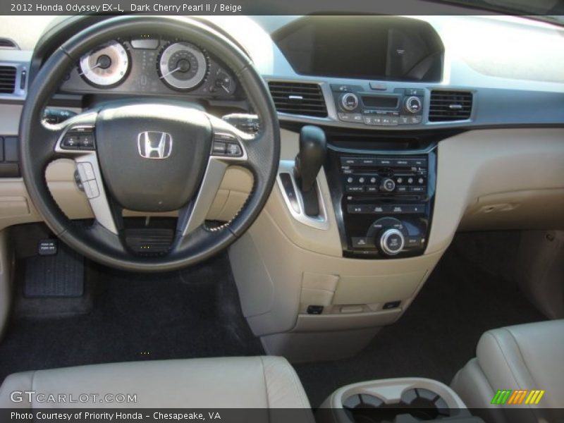 Dark Cherry Pearl II / Beige 2012 Honda Odyssey EX-L